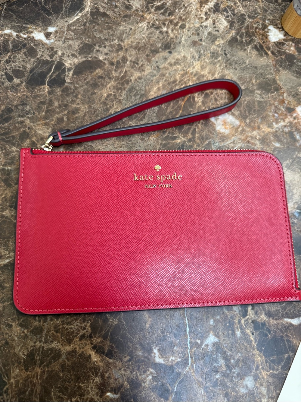kate spade Red Zip Wristlet Clutch / Phonecase